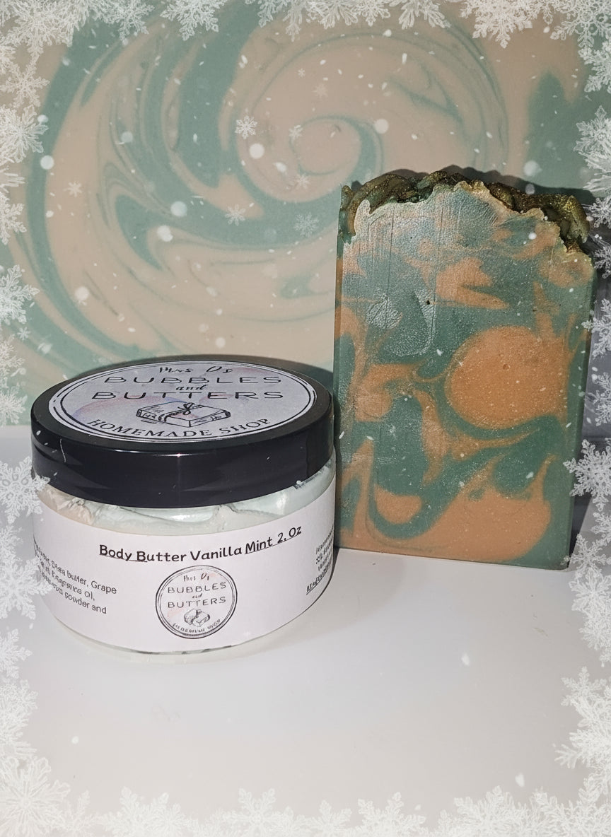 Vanilla Mint Body butter 2 oz and soap 5oz
